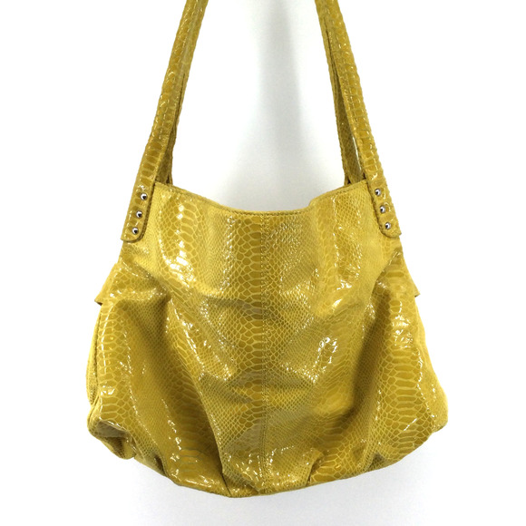 Perlina Yellow Snake Shoulder Bag - Picture 8 of 8